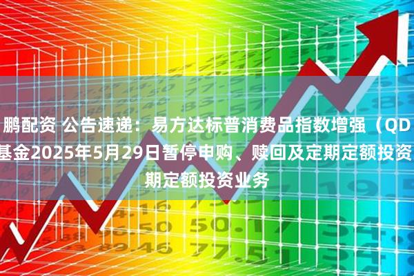 鹏配资 公告速递：易方达标普消费品指数增强（QDII）基金2025年5月29日暂停申购、赎回及定期定额投资业务