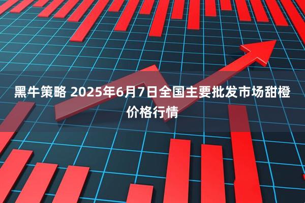 黑牛策略 2025年6月7日全国主要批发市场甜橙价格行情