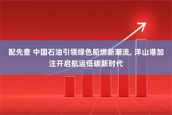 配先查 中国石油引领绿色船燃新潮流, 洋山港加注开启航运低碳新时代