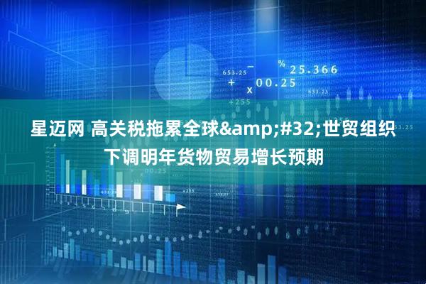 星迈网 高关税拖累全球&#32;世贸组织下调明年货物贸易增长预期