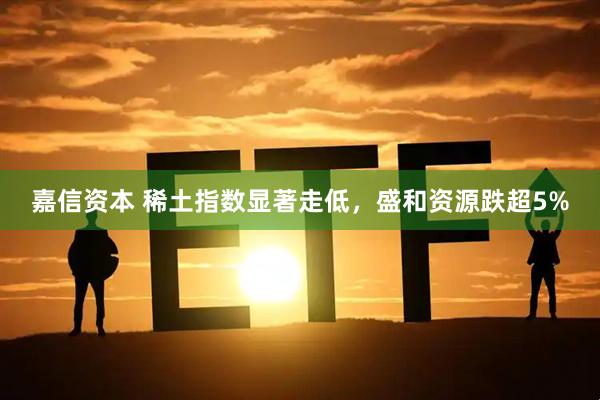 嘉信资本 稀土指数显著走低，盛和资源跌超5%